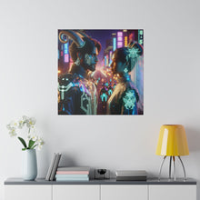 Load image into Gallery viewer, Cyberpunk Romance - Neon Dreamscape Matte Canvas Art 0.75 Inch Frame
