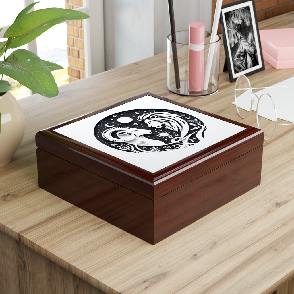 Celestial Lion and Ram Jewelry Box