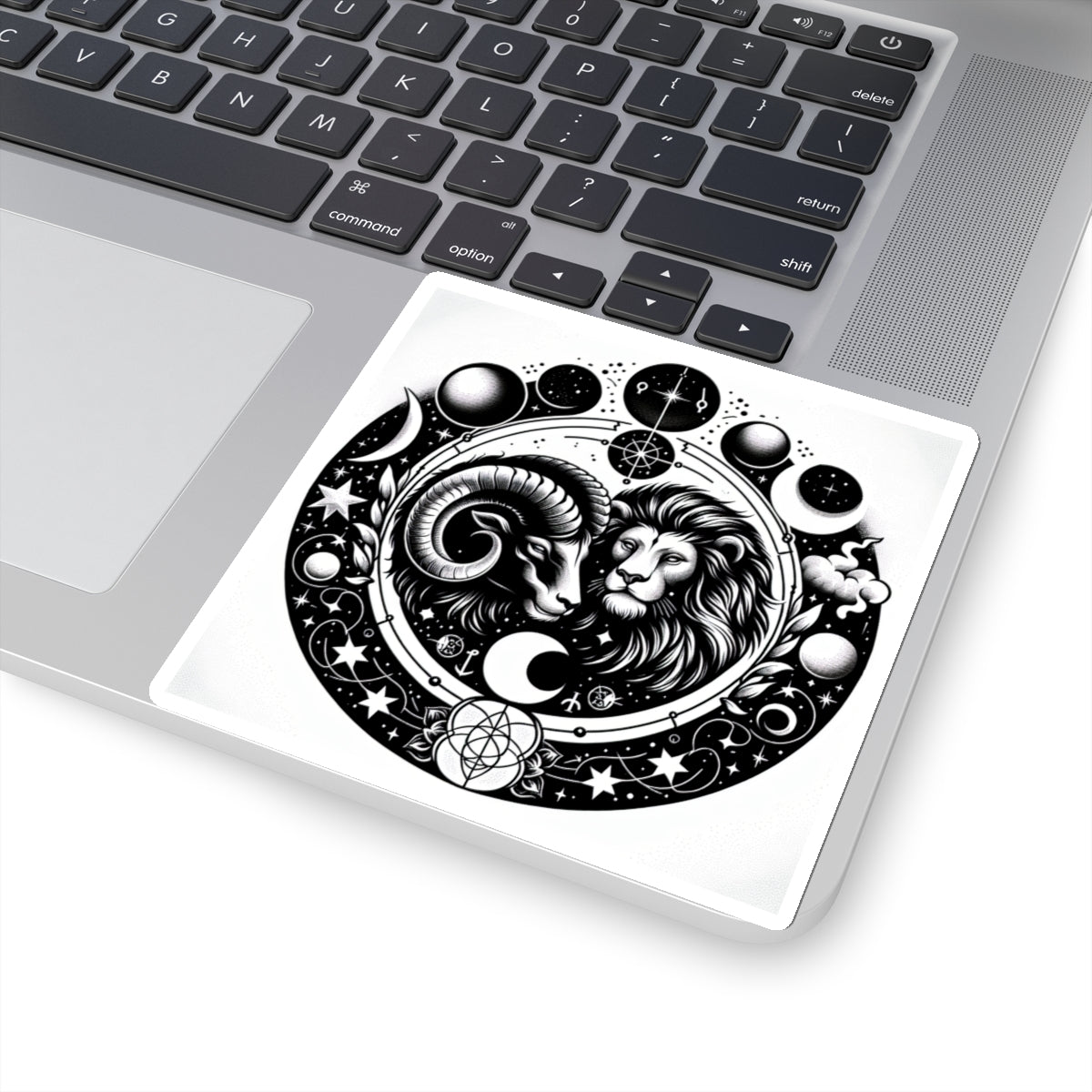 Astrological Lion and Ram Sticker