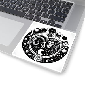 Astrological Lion and Ram Sticker