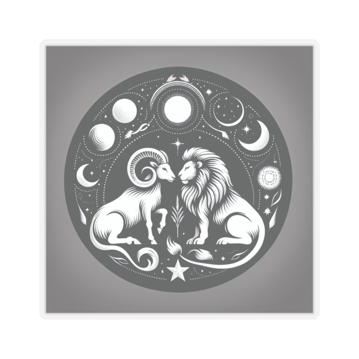 Astrological Lion Ram Sticker