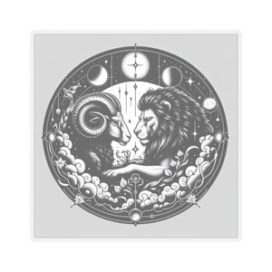 Astrological Ram and Lion Sticker
