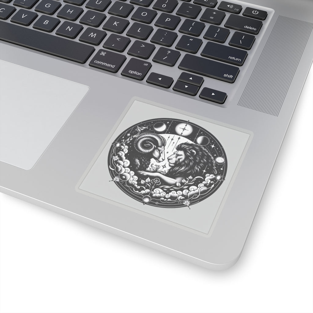 Astrological Ram and Lion Sticker