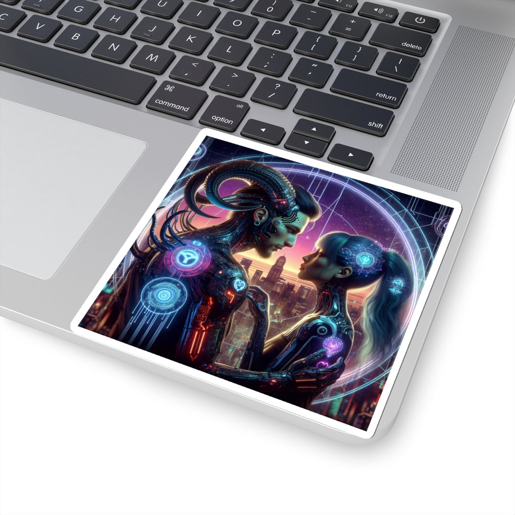 Cyber Love Cityscape Sticker