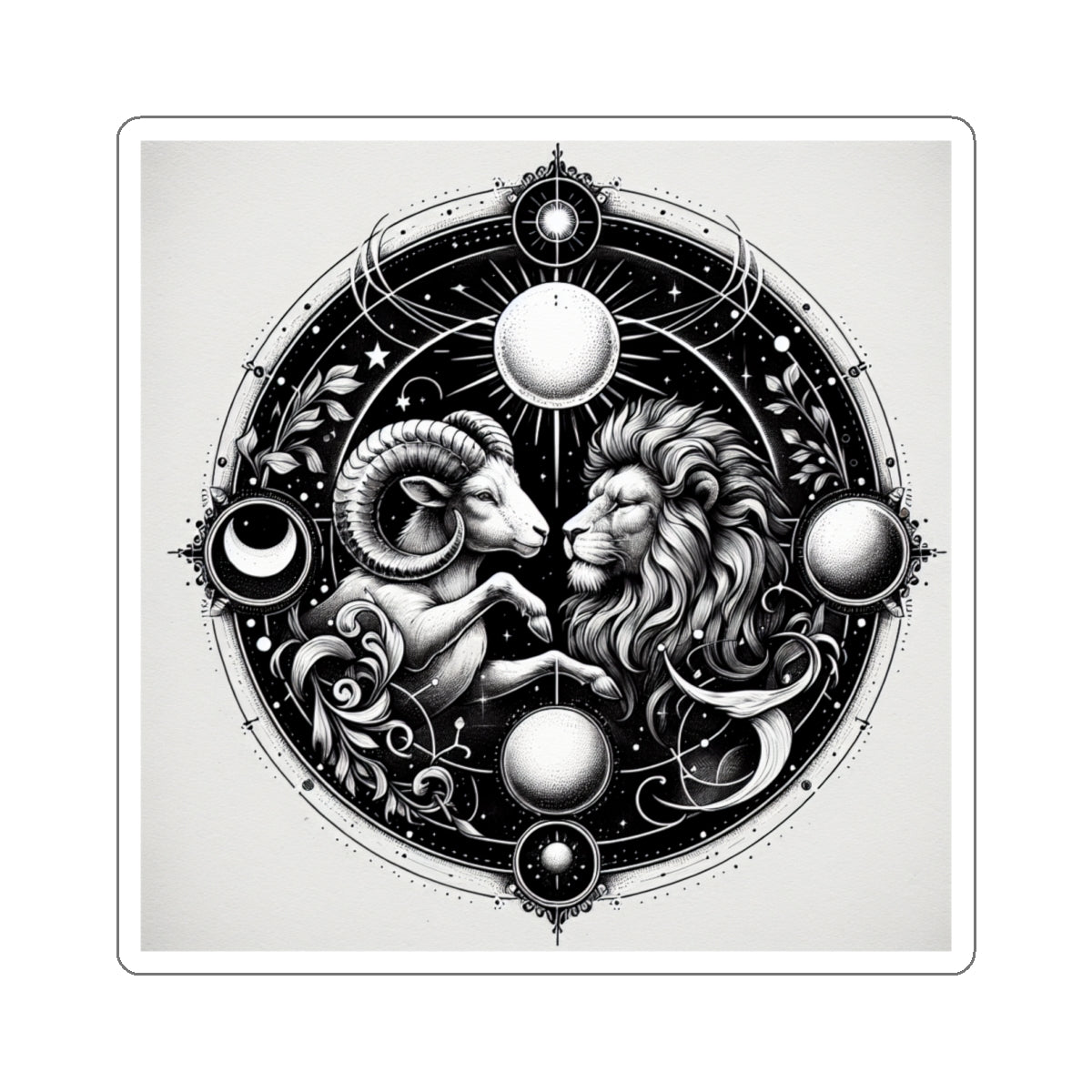 Astrological Lion Ram Sticker