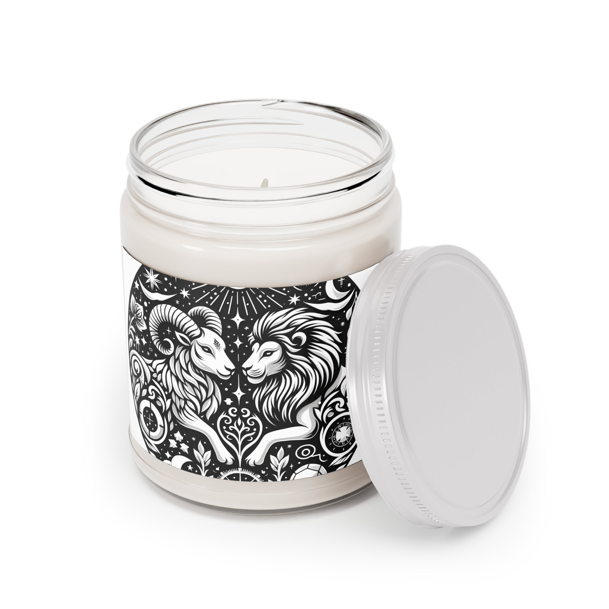 Celestial Harmony Aries & Leo Zodiac Soy Candle - 9 oz Mystic Essence Series
