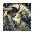 Celestial Embrace - Zodiac-Inspired Art on Matte Canvas Stretched 0.75 Inch