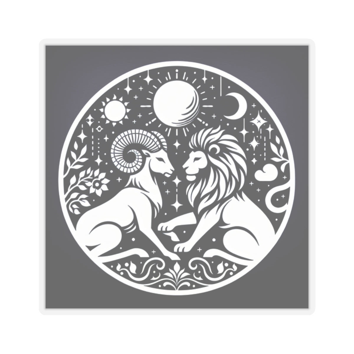 Celestial Lion and Ram Sticker
