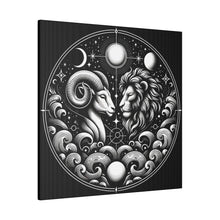 Load image into Gallery viewer, Celestial Zodiac Aries and Leo Harmony Matte Canvas Art
