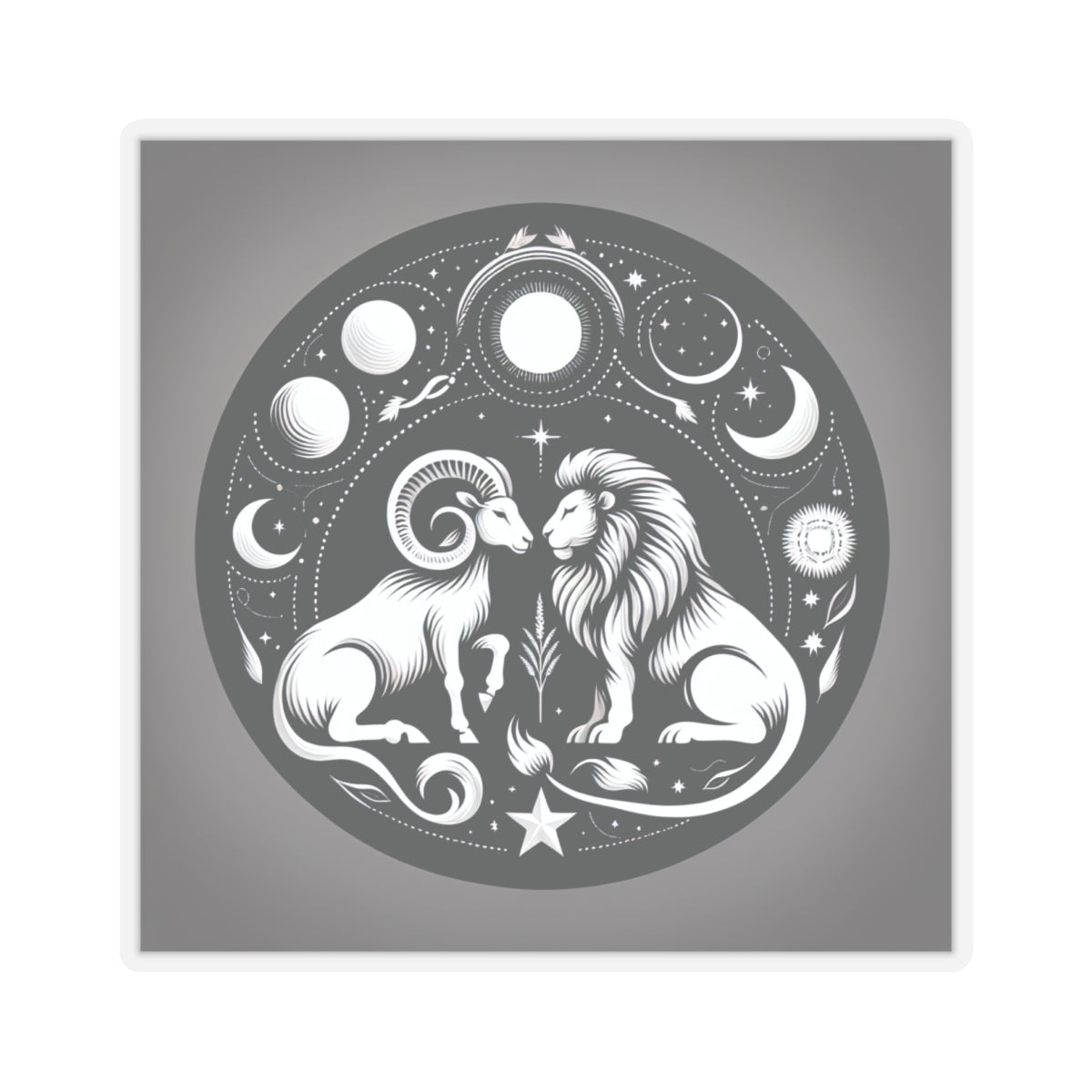Astrological Lion Ram Sticker