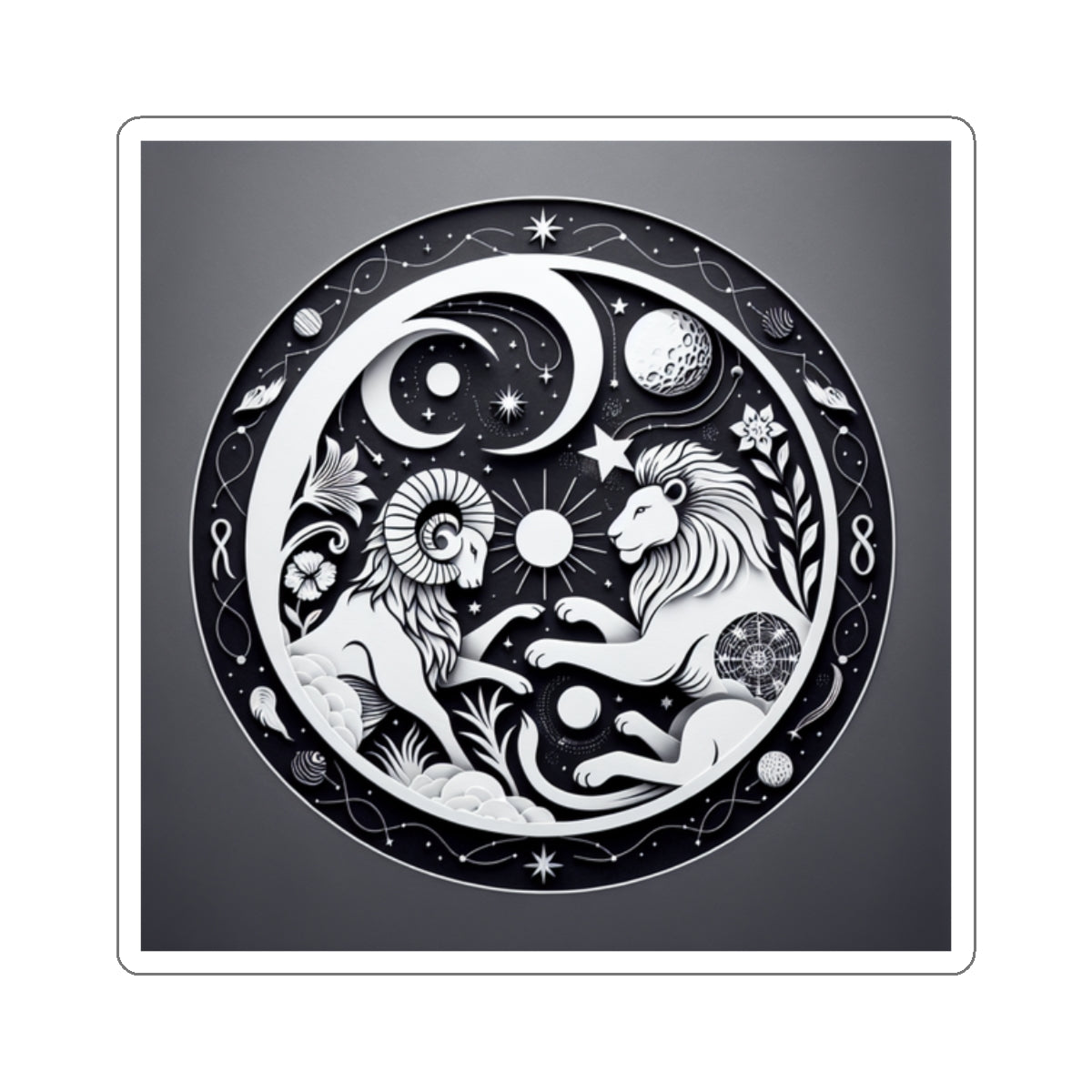 Celestial Lion Yin Yang Sticker