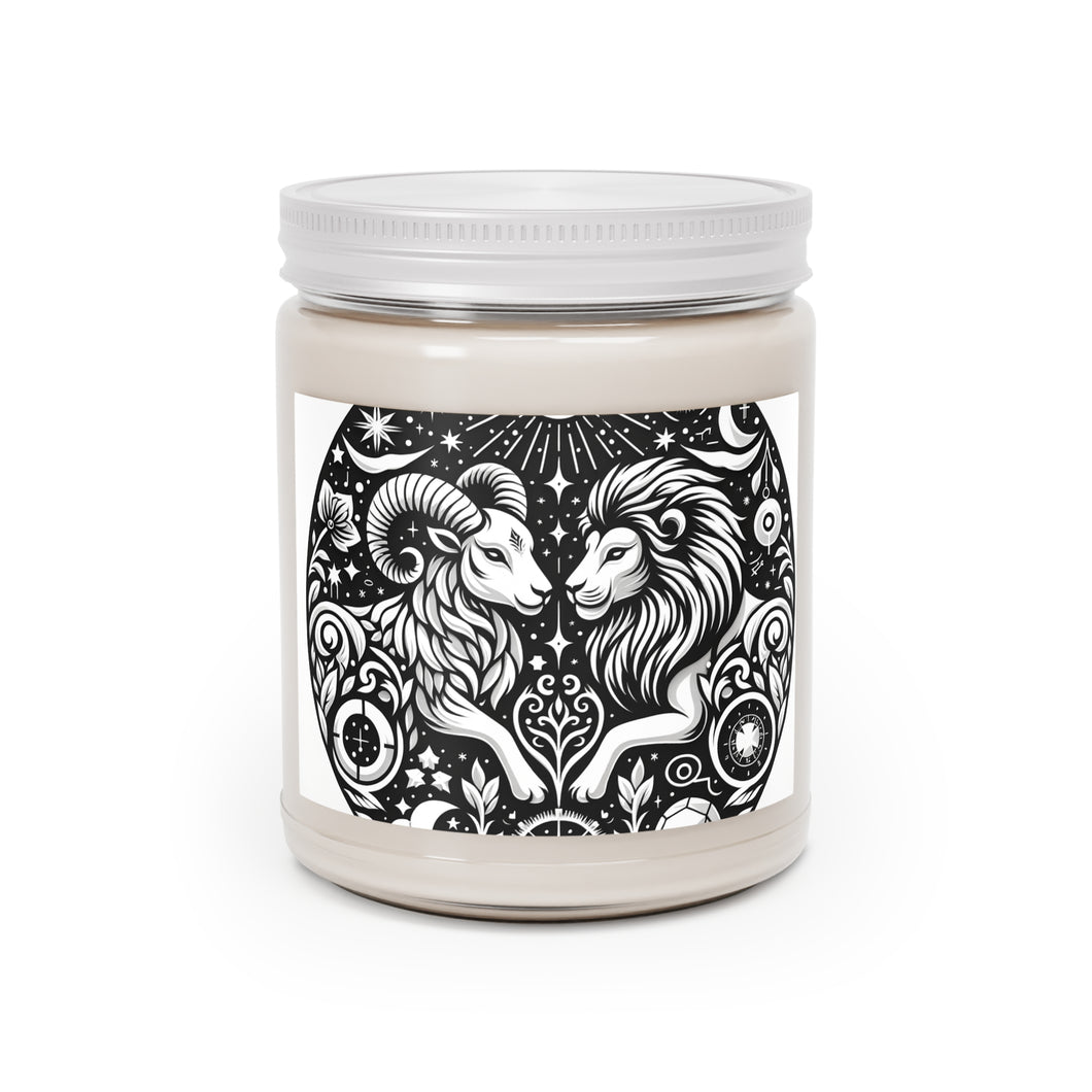 Celestial Harmony Aries & Leo Zodiac Soy Candle - 9 oz Mystic Essence Series
