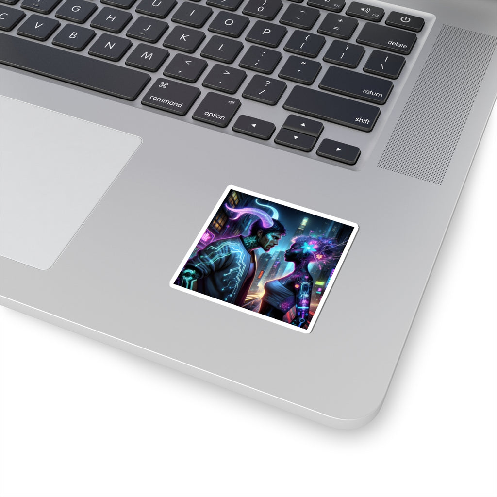 Cyberpunk Romance Kiss-Cut Sticker