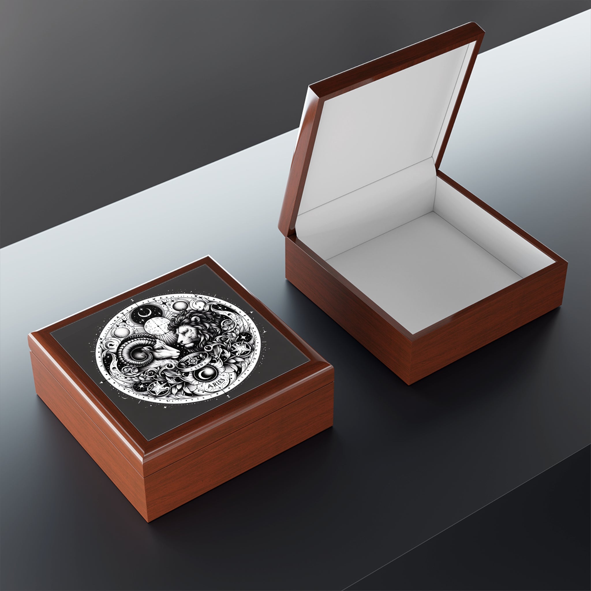Astrological Zodiac Velvet Jewelry Box