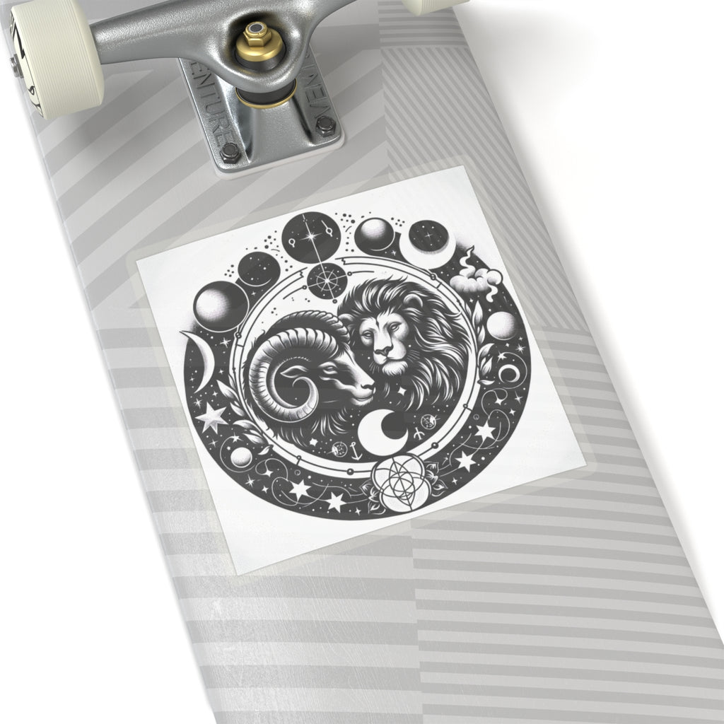 Astrological Lion and Ram Sticker