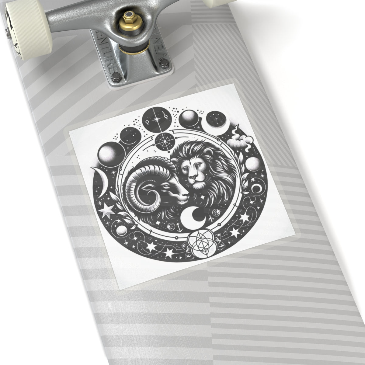 Astrological Lion and Ram Sticker