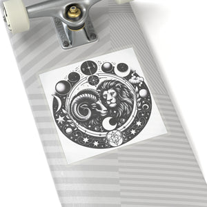 Astrological Lion and Ram Sticker