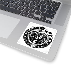 Astrological Lion and Ram Sticker