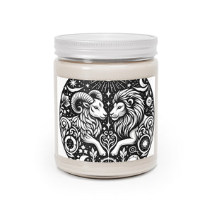 Celestial Harmony Aries & Leo Zodiac Soy Candle - 9 oz Mystic Essence Series