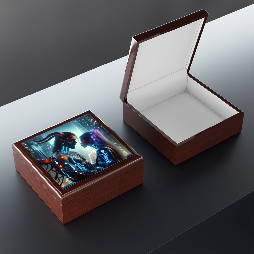 Futuristic Romance Illuminated Jewelry Box