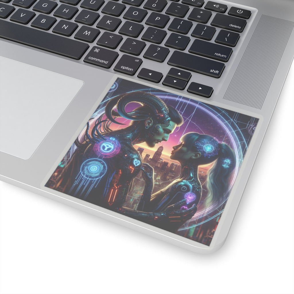 Cyber Love Cityscape Sticker