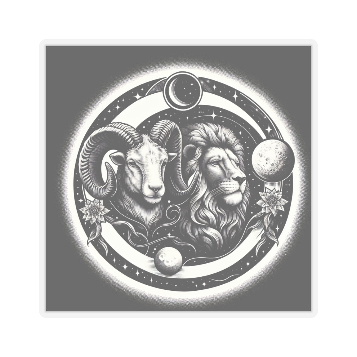 Celestial Lion and Ram Sticker
