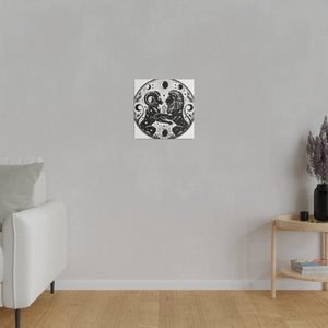 Celestial Harmony Aries and Leo Zodiac Matte Canvas Art