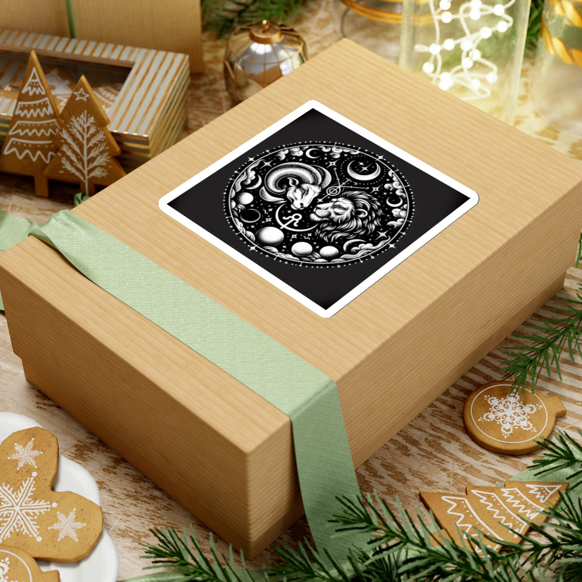 Celestial Zodiac Ram Lion Sticker