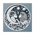 Celestial Zodiac Harmony Matte Canvas Art - Capricorn and Leo Constellation Design