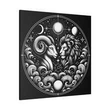 Load image into Gallery viewer, Celestial Zodiac Aries and Leo Harmony Matte Canvas Art
