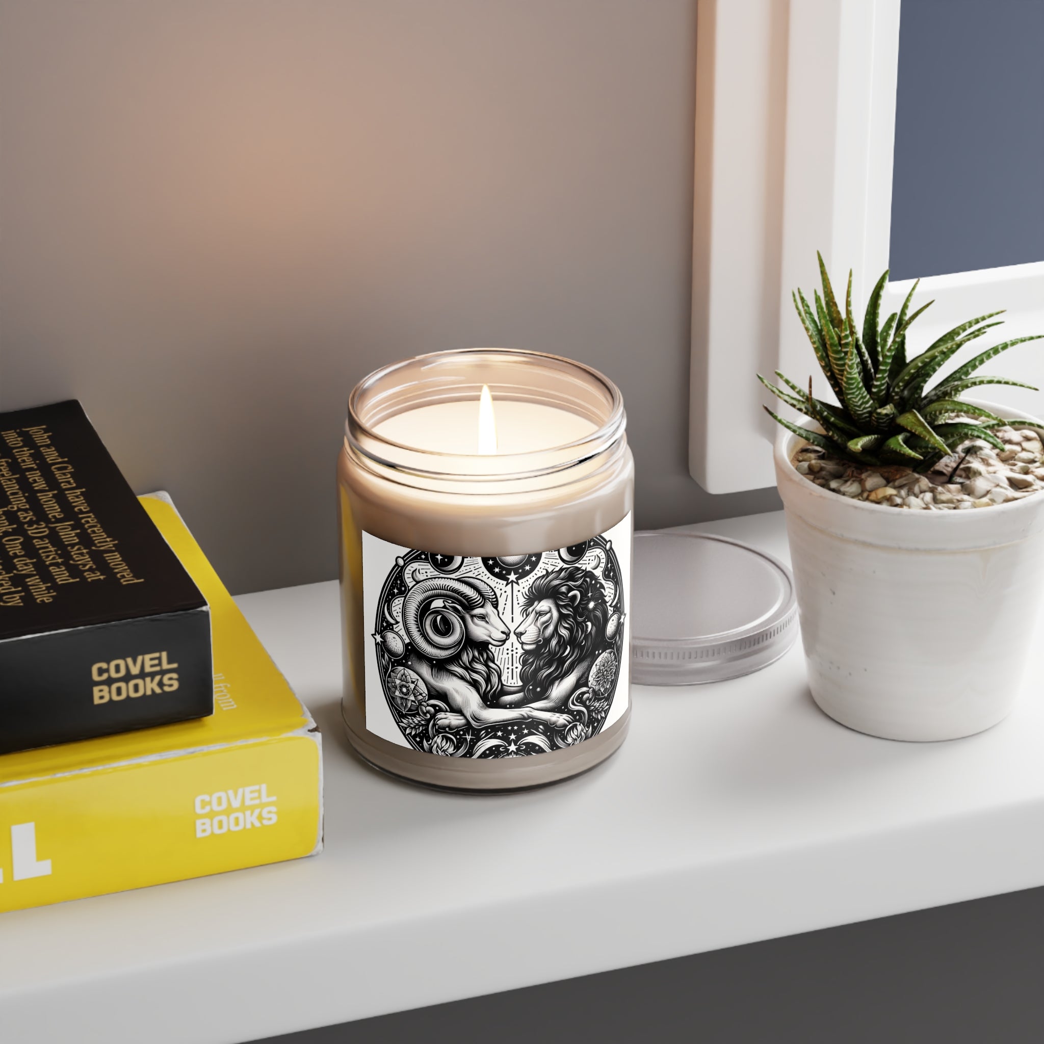 Cosmic Harmony Aries & Leo Zodiac Scented Soy Candle, 9 oz