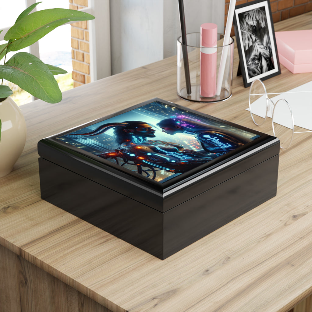 Futuristic Romance Illuminated Jewelry Box