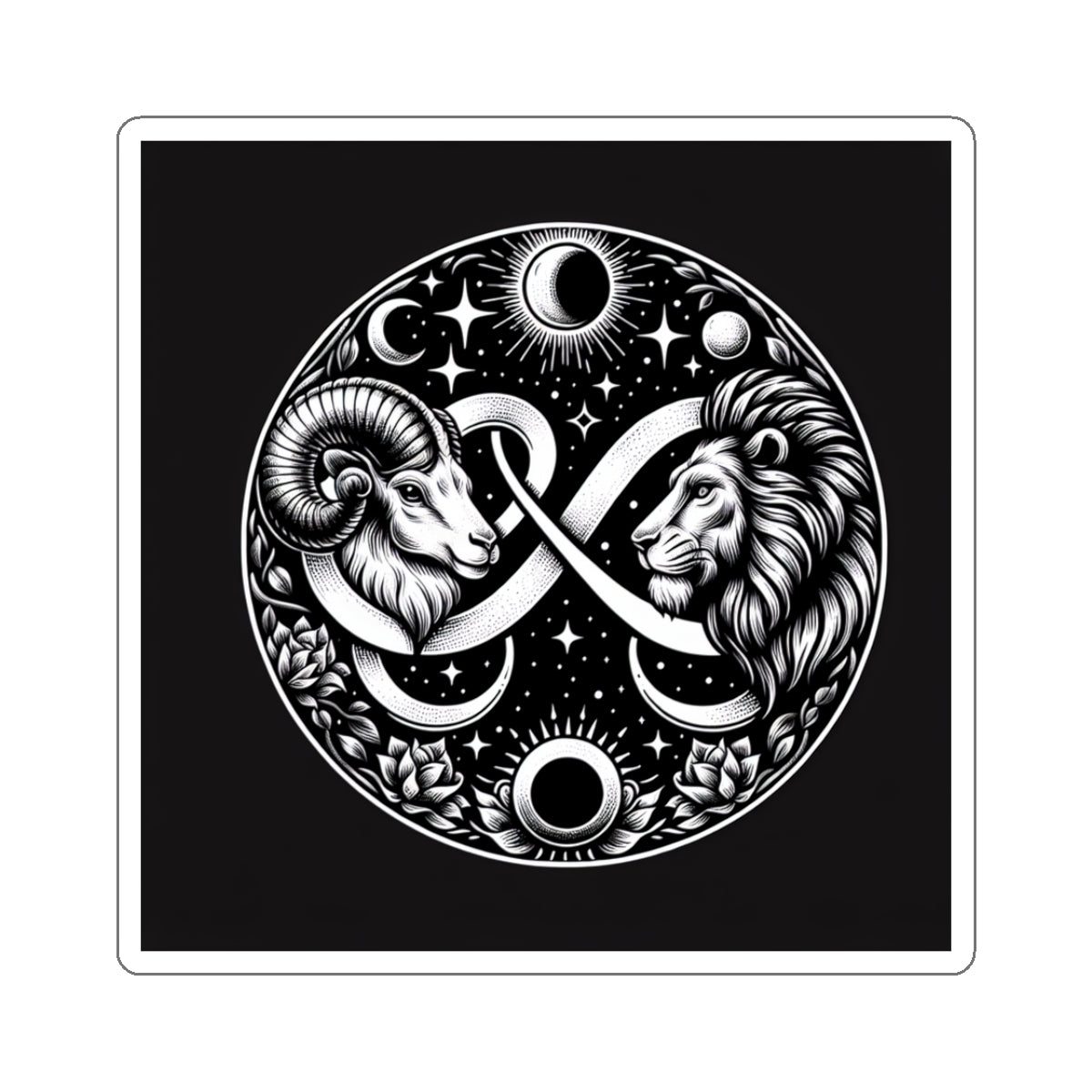 Celestial Lion and Ram Sticker