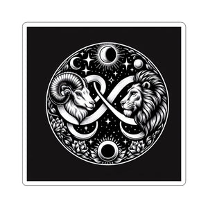 Celestial Lion and Ram Sticker