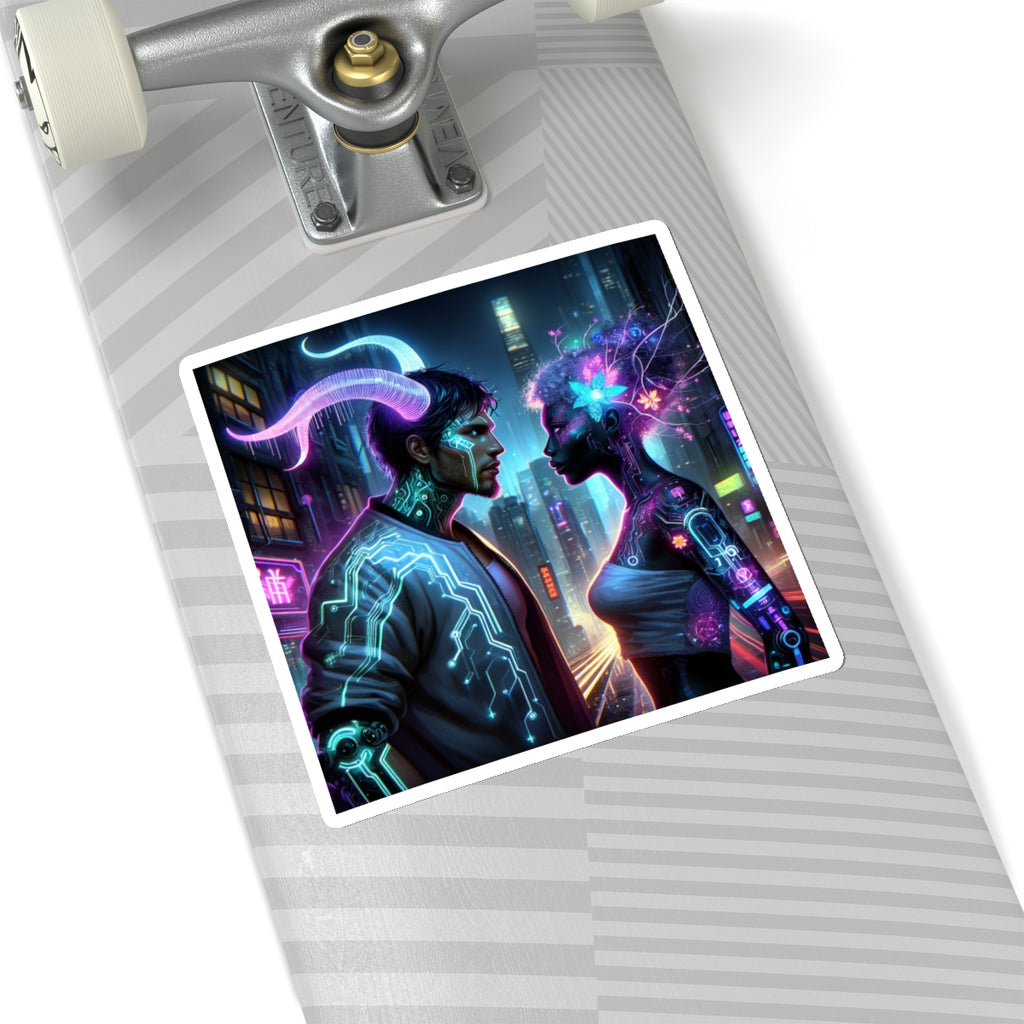Cyberpunk Romance Kiss-Cut Sticker
