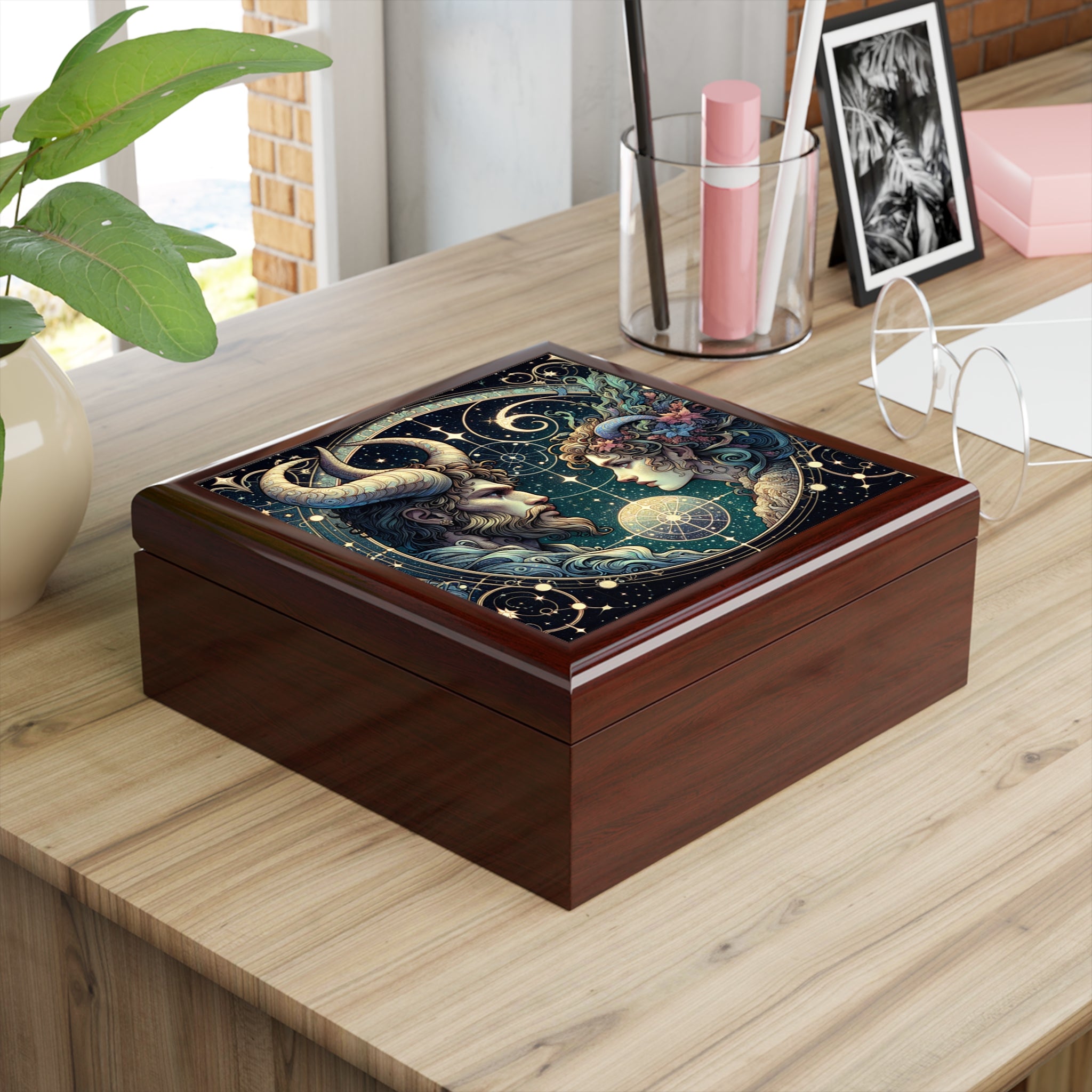 Celestial Zodiac Themed Jewelry Box