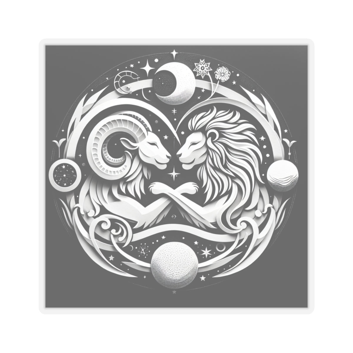 Celestial Lion and Ram Sticker