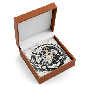 Aries Zodiac Split Heart Necklace