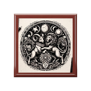 Astrological Lions Elegant Jewelry Box