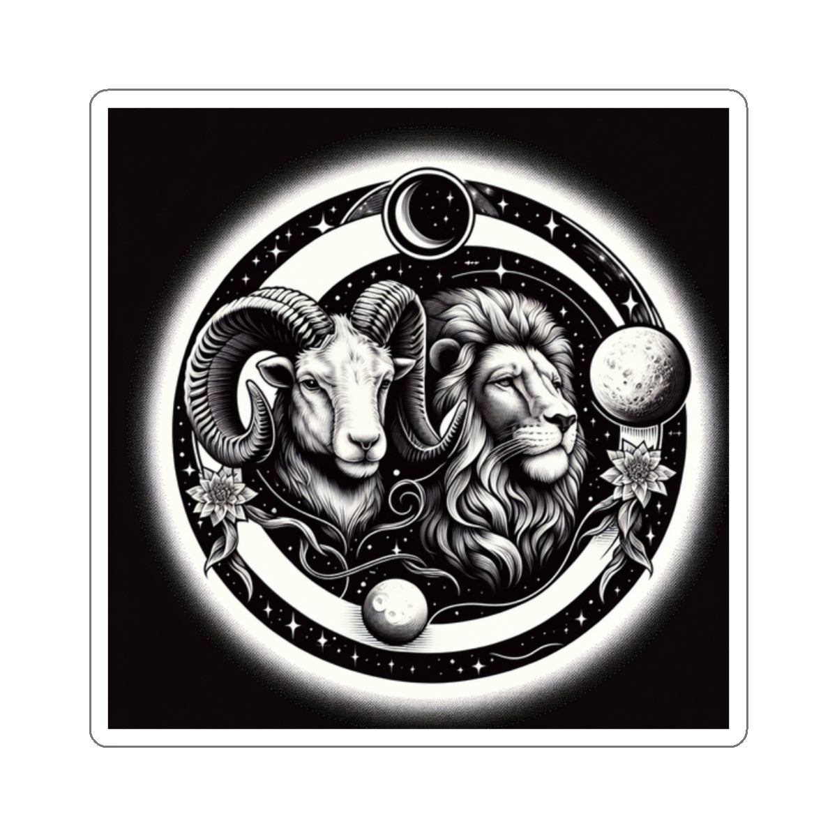 Celestial Lion and Ram Sticker