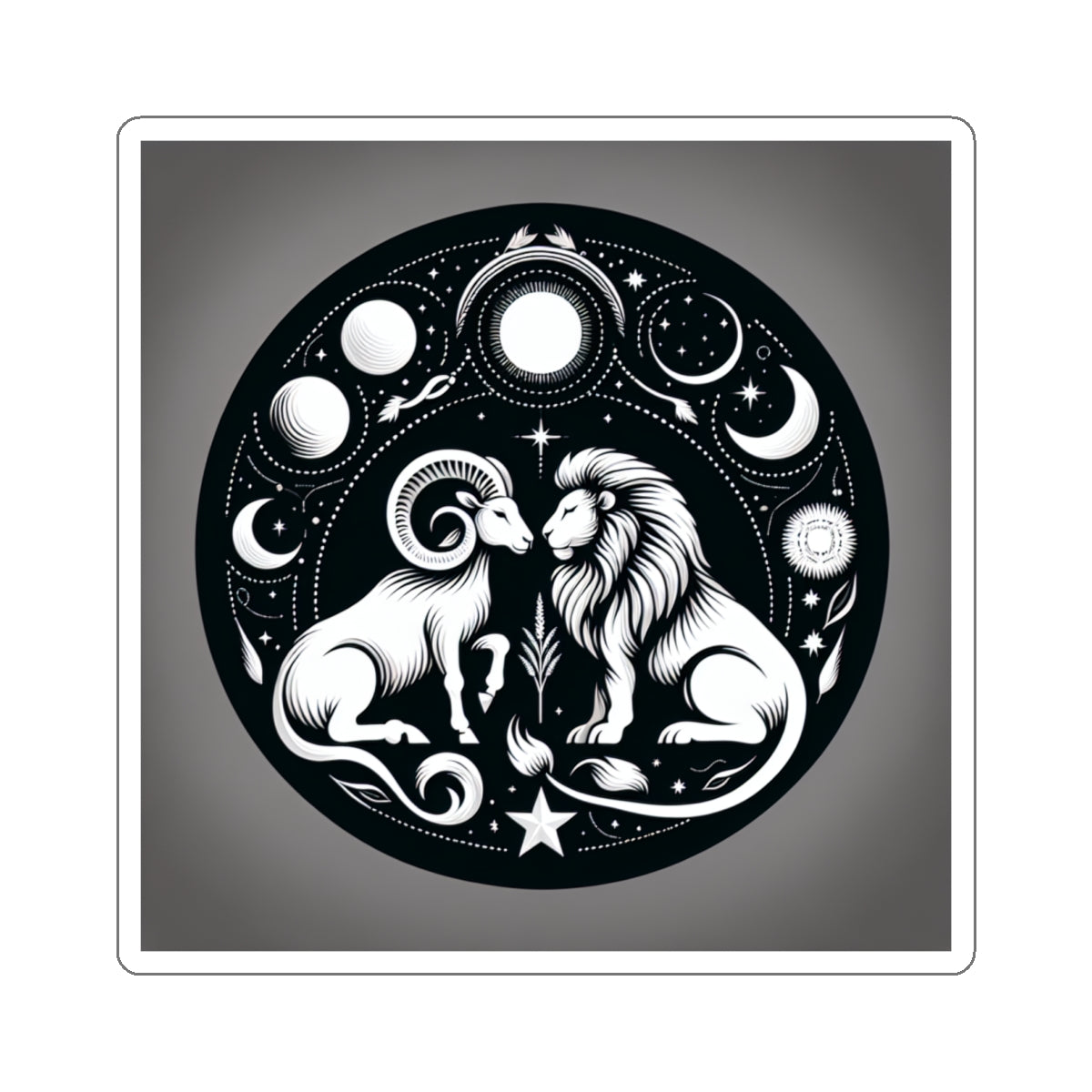Astrological Lion Ram Sticker