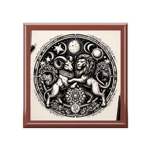 Astrological Lions Elegant Jewelry Box