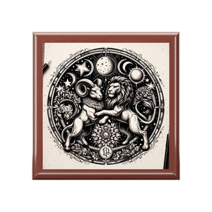 Astrological Lions Elegant Jewelry Box