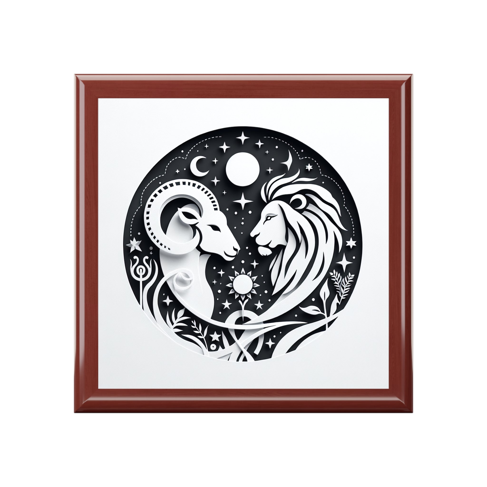 Celestial Lion and Ram Jewelry Box