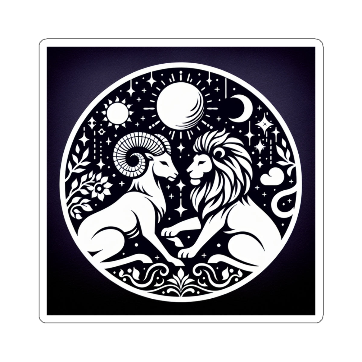 Celestial Lion and Ram Sticker