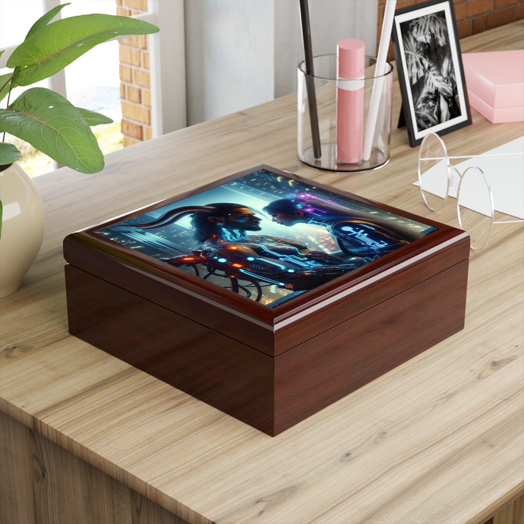 Futuristic Romance Illuminated Jewelry Box