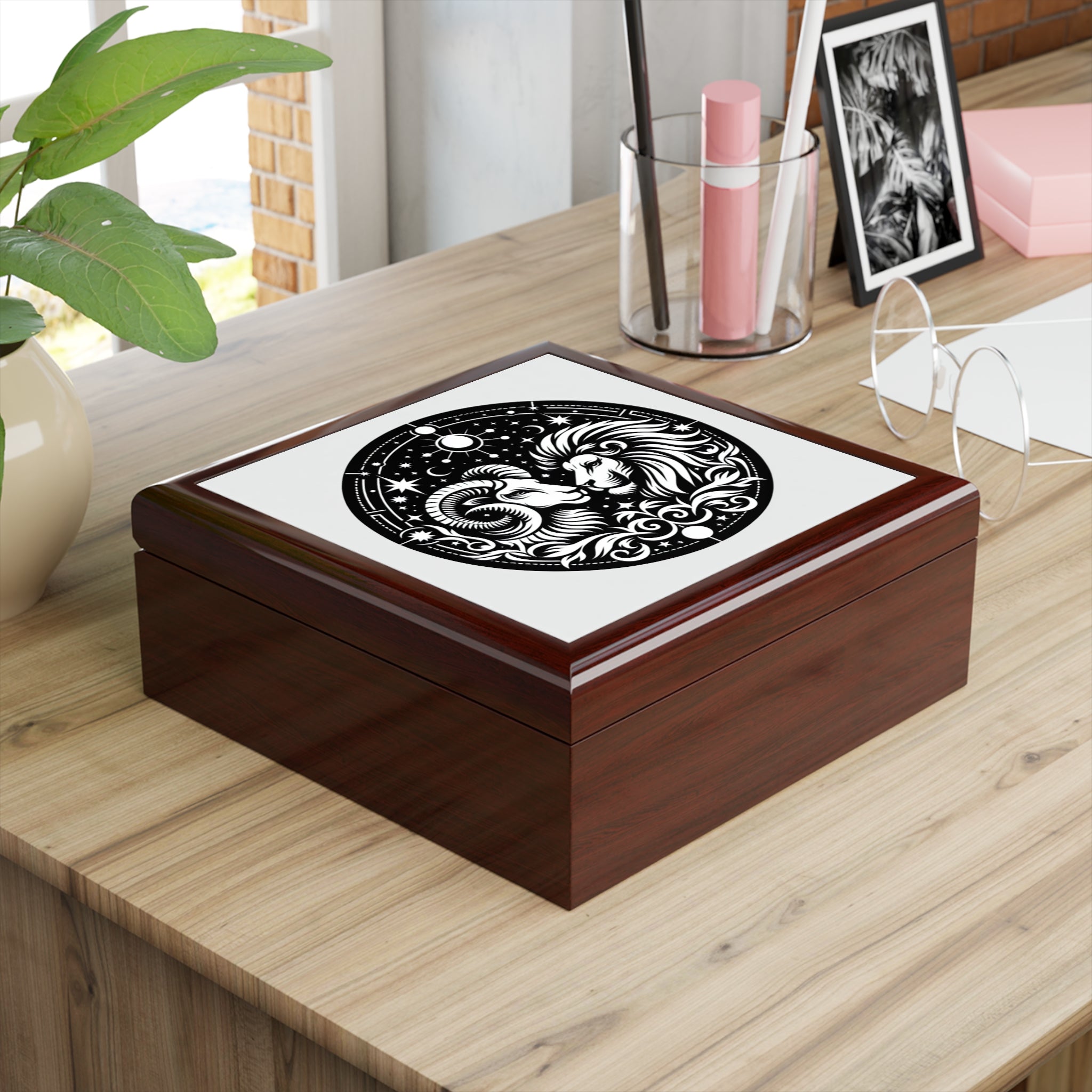 Celestial Zodiac Ram Lion Box