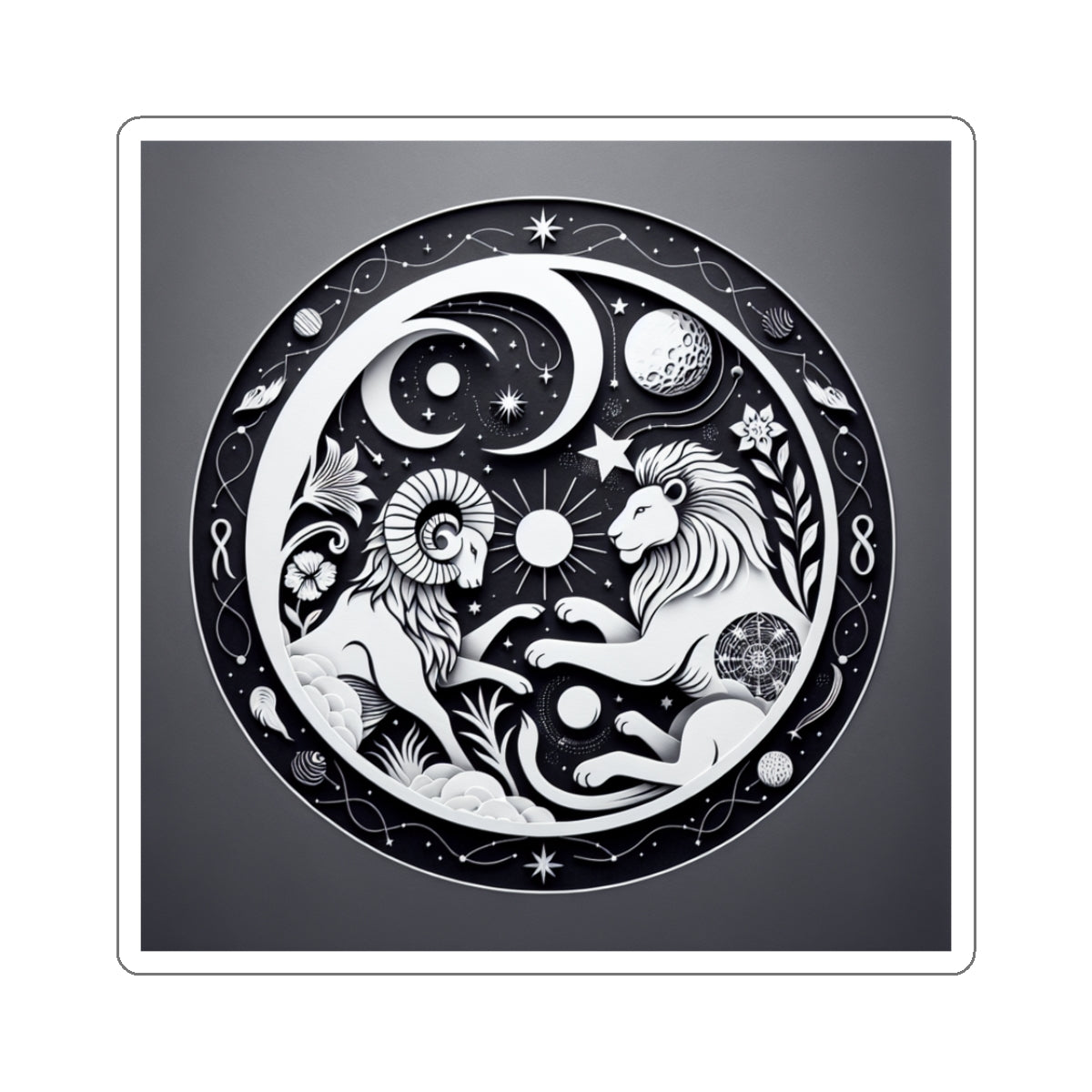 Celestial Lion Yin Yang Sticker