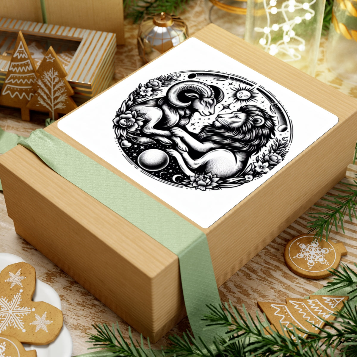 Celestial Lion and Ram Sticker