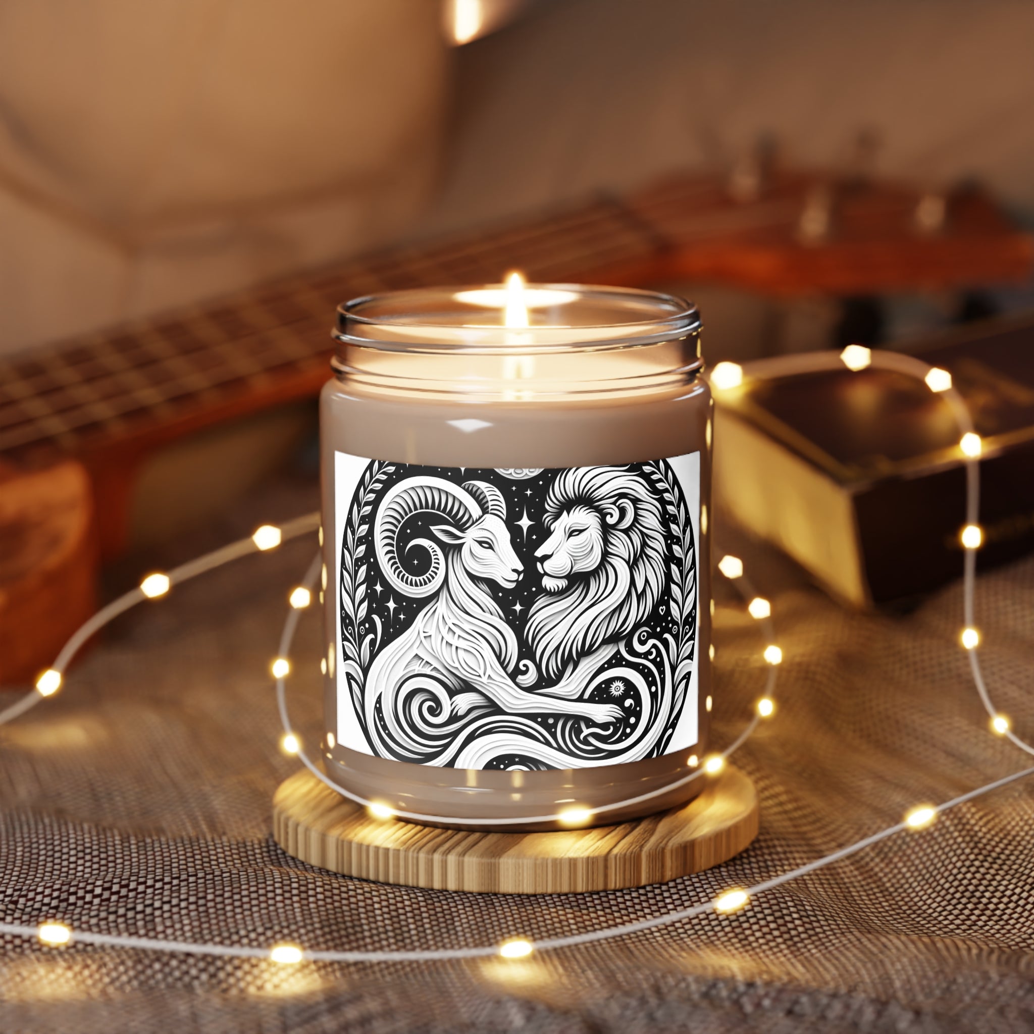 Celestial Harmony Aries & Leo Scented Soy Candle, 9 oz.